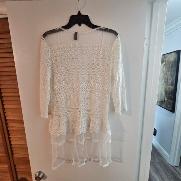 Women's Zanzea Collection's Hand Knitted Sheer White lightweight Cardigan Size L - Picture 8 of 8